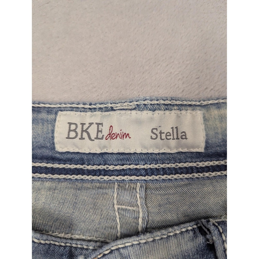 BKE Stella Jeans Womens 27 Blue Light Wash Low Rise Slim Crop Stretch Denim - Picture 3 of 16